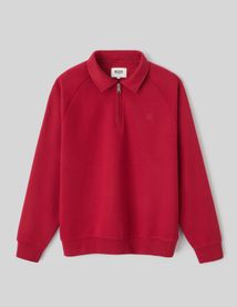 Sweat col polo zippé