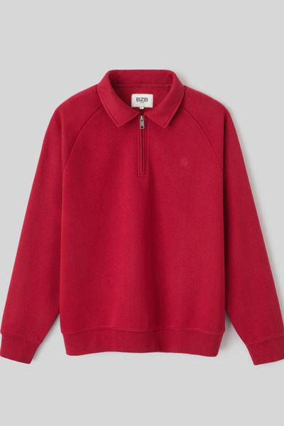 Sweat col polo zippé
