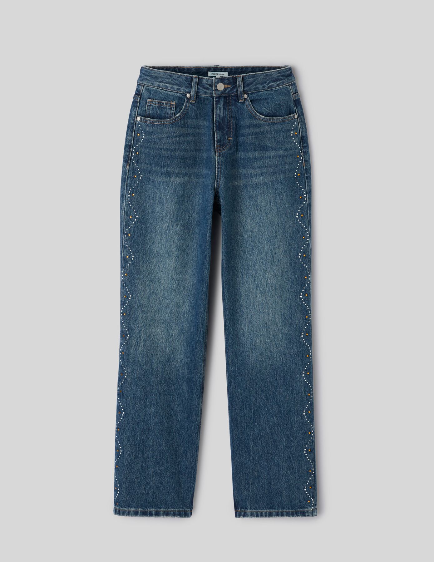Jean straight strass