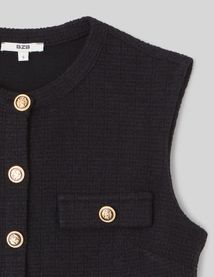 Top sans manches effet tweed
