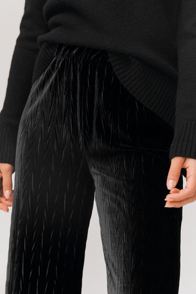 Pantalon wide leg en maille velours