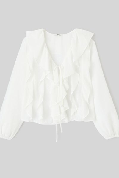 Blouse plumetis à volants