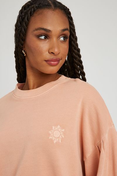 Sweat à fronces brodé