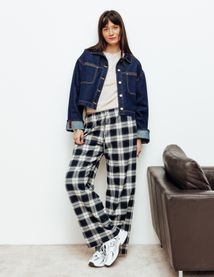 Pantalon &agrave; carreaux