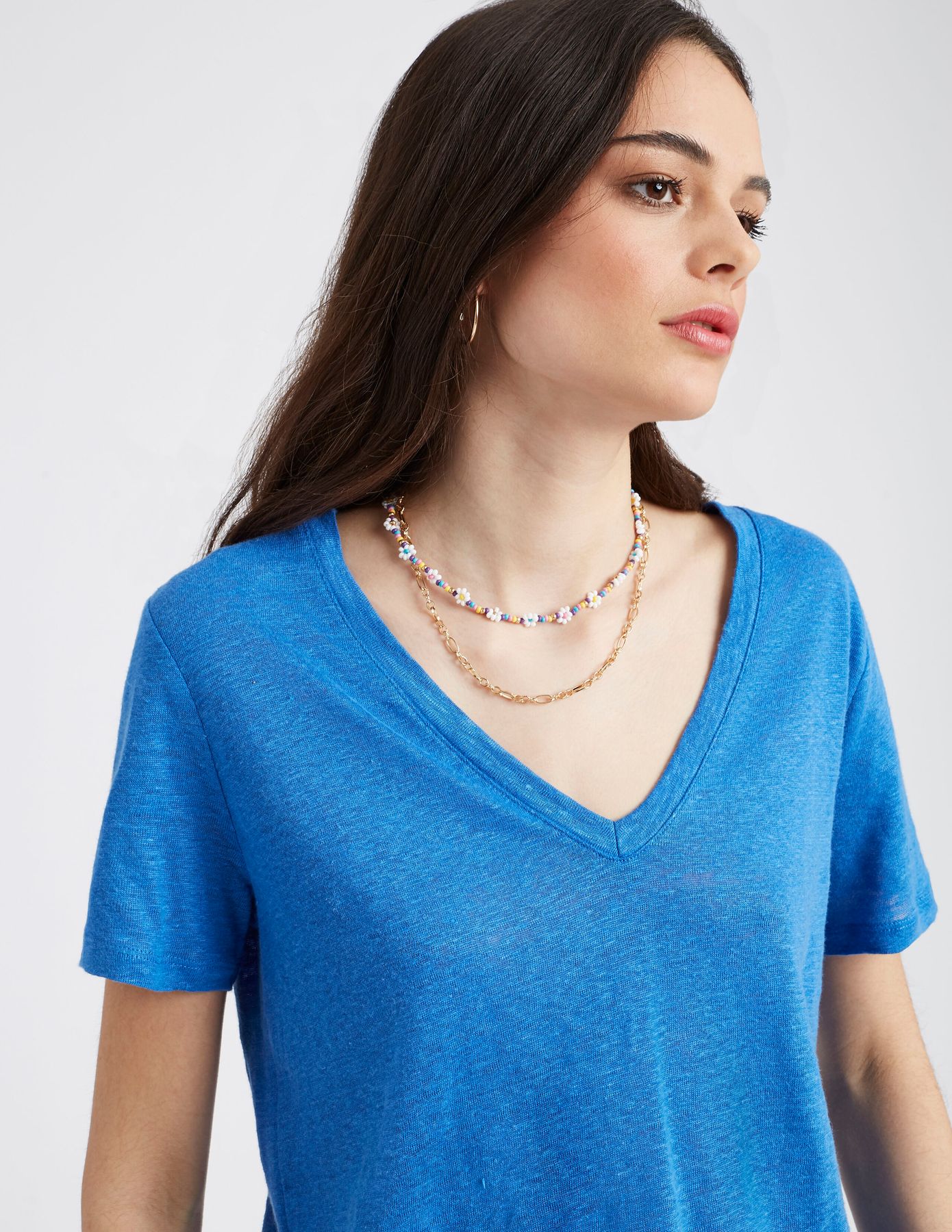 T-shirt en lin uni