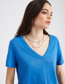 T-shirt en lin uni