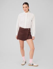 Jupe short su&eacute;dine