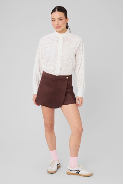 Jupe short su&eacute;dine