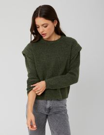 Pull col rond chiné