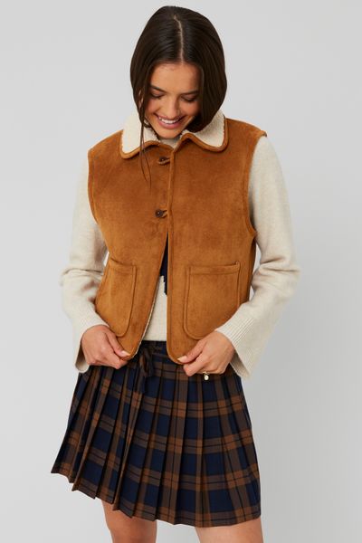 Veste sans manches suédine