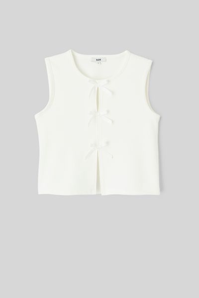 Top sans manches &agrave; n&oelig;uds