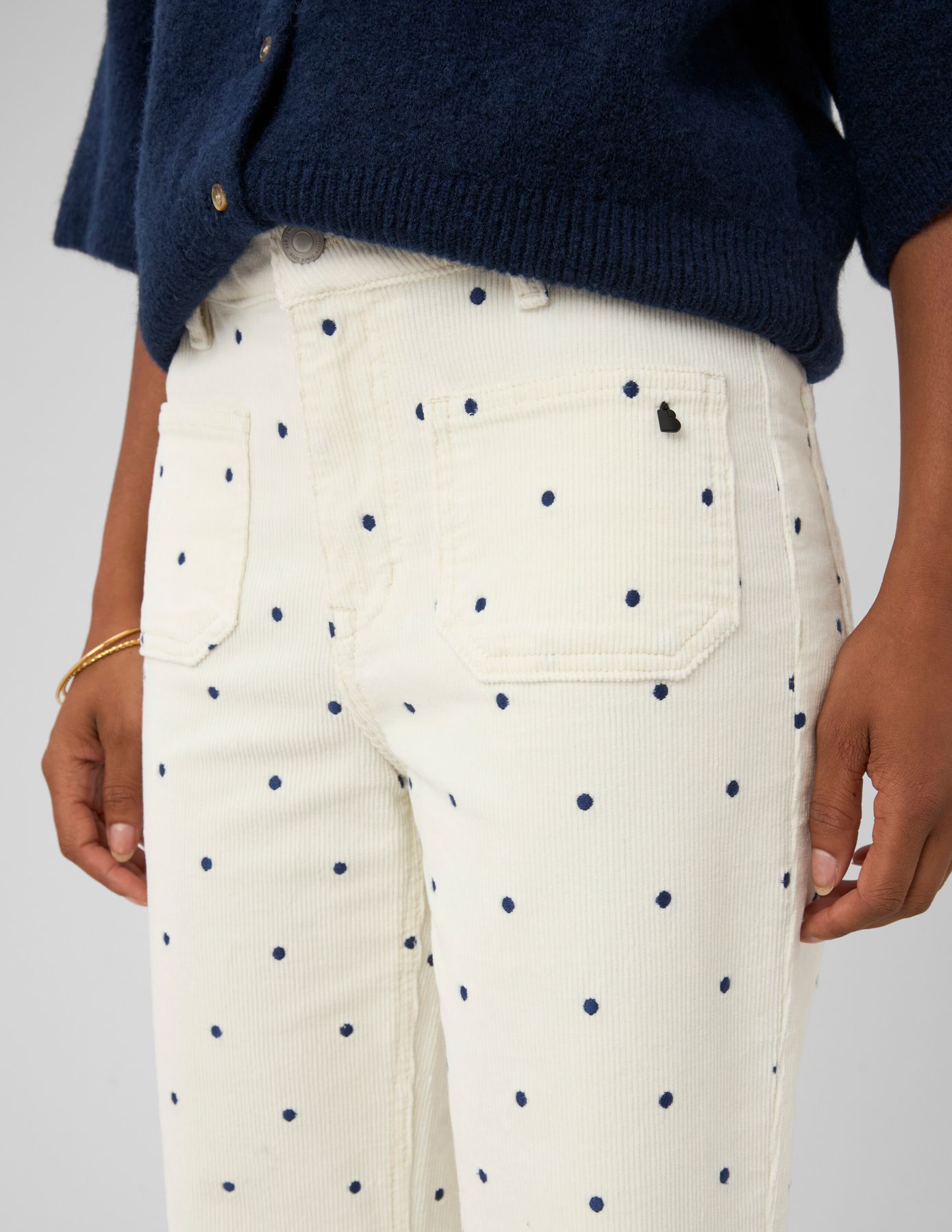 Pantalon imprim&eacute; coupe droite