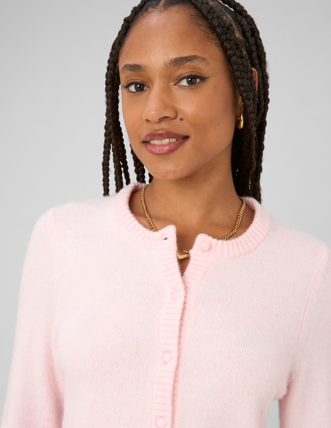 Gilet col rond boutonn&eacute;