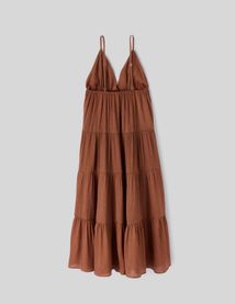 Robe fluide longue à étages