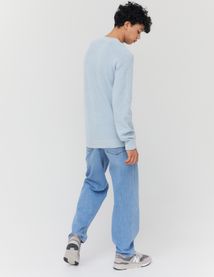 Pull col rond coton uni