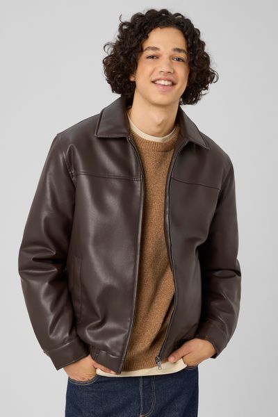 Blouson zipp&eacute; tissu enduit