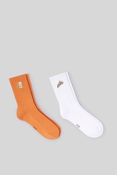 Lot de 2 paire chaussettes fantaisie broderie