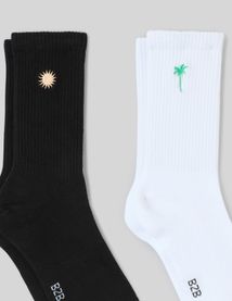 Lot de 2 chaussettes brod&eacute;e