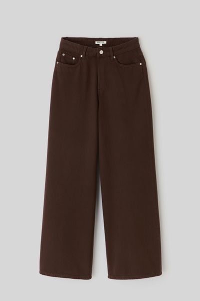 Jean wide leg marron