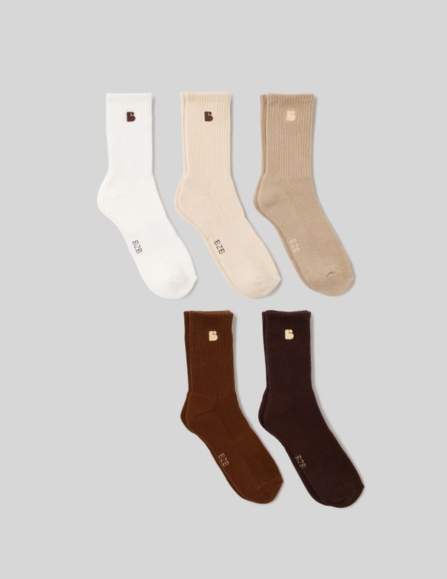 Lot de 5 paires de chaussettes broderie