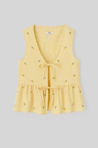 Blouse à nouer motif vichy