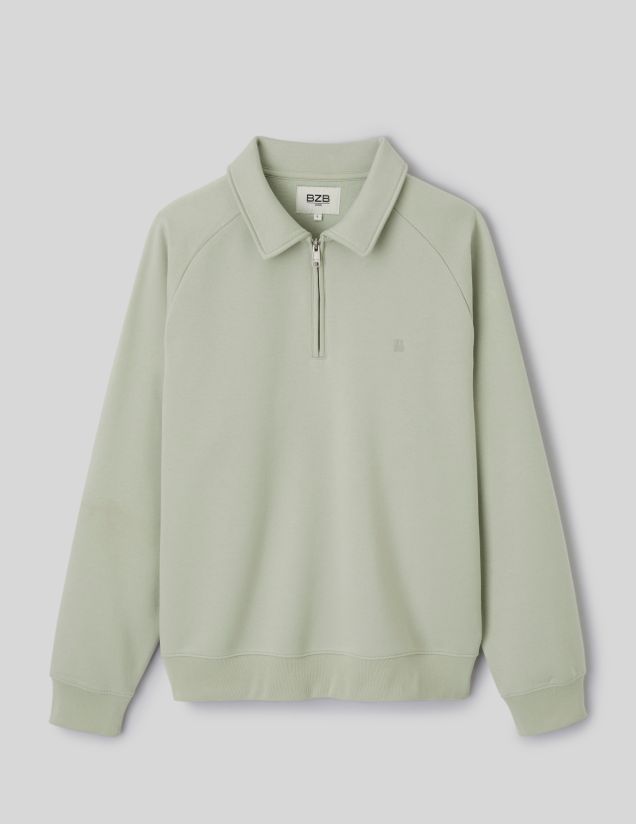 Sweat col polo zipp&eacute;