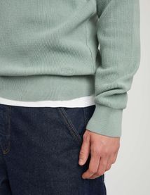 Pull col rond maille côtelée