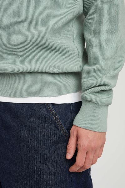 Pull col rond maille côtelée