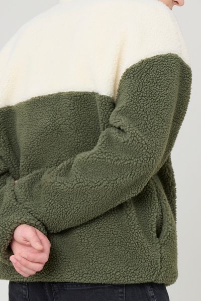 Sweat en sherpa colorblock