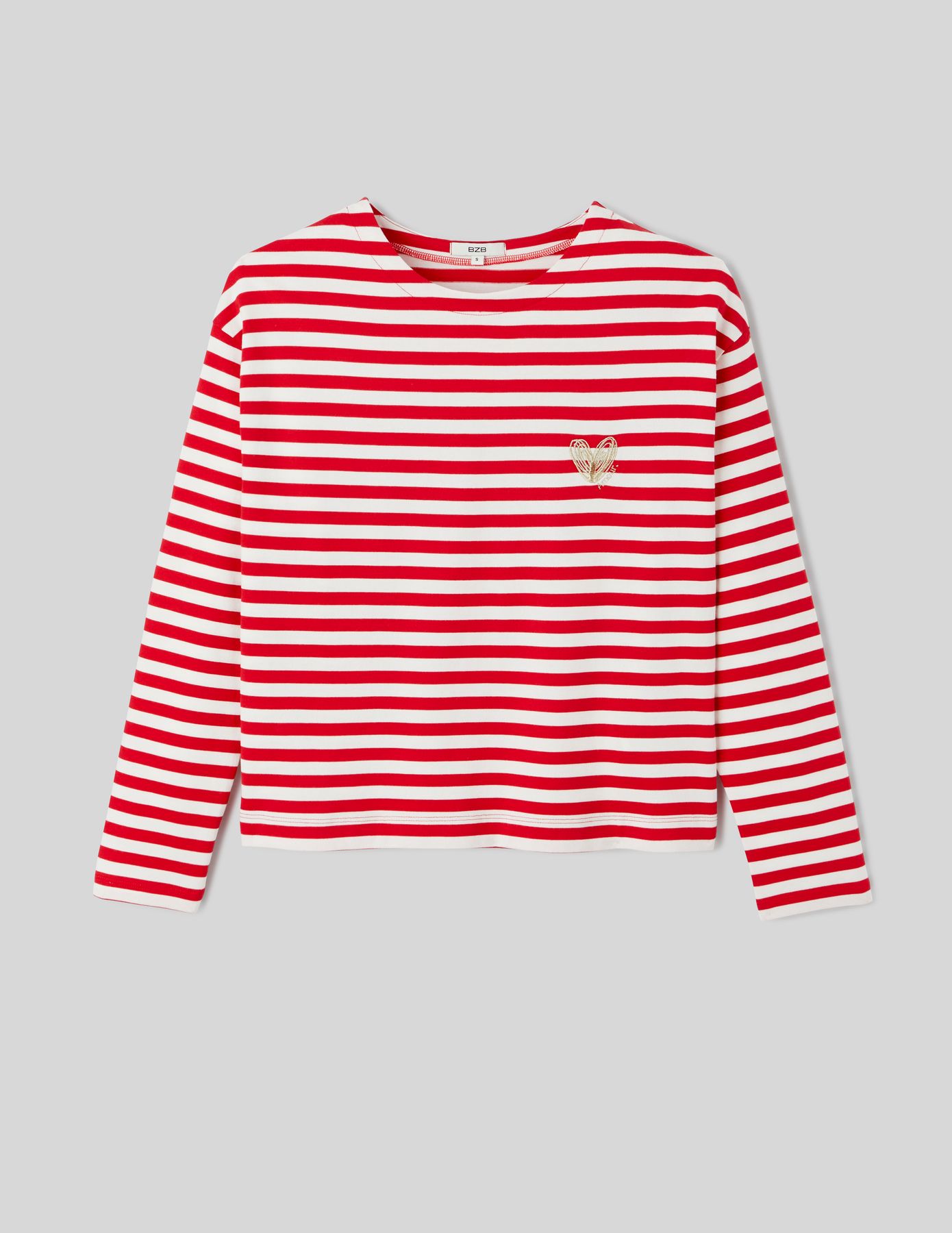 T-shirt brodé rayé