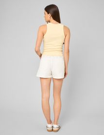 Short denim broderie anglaise