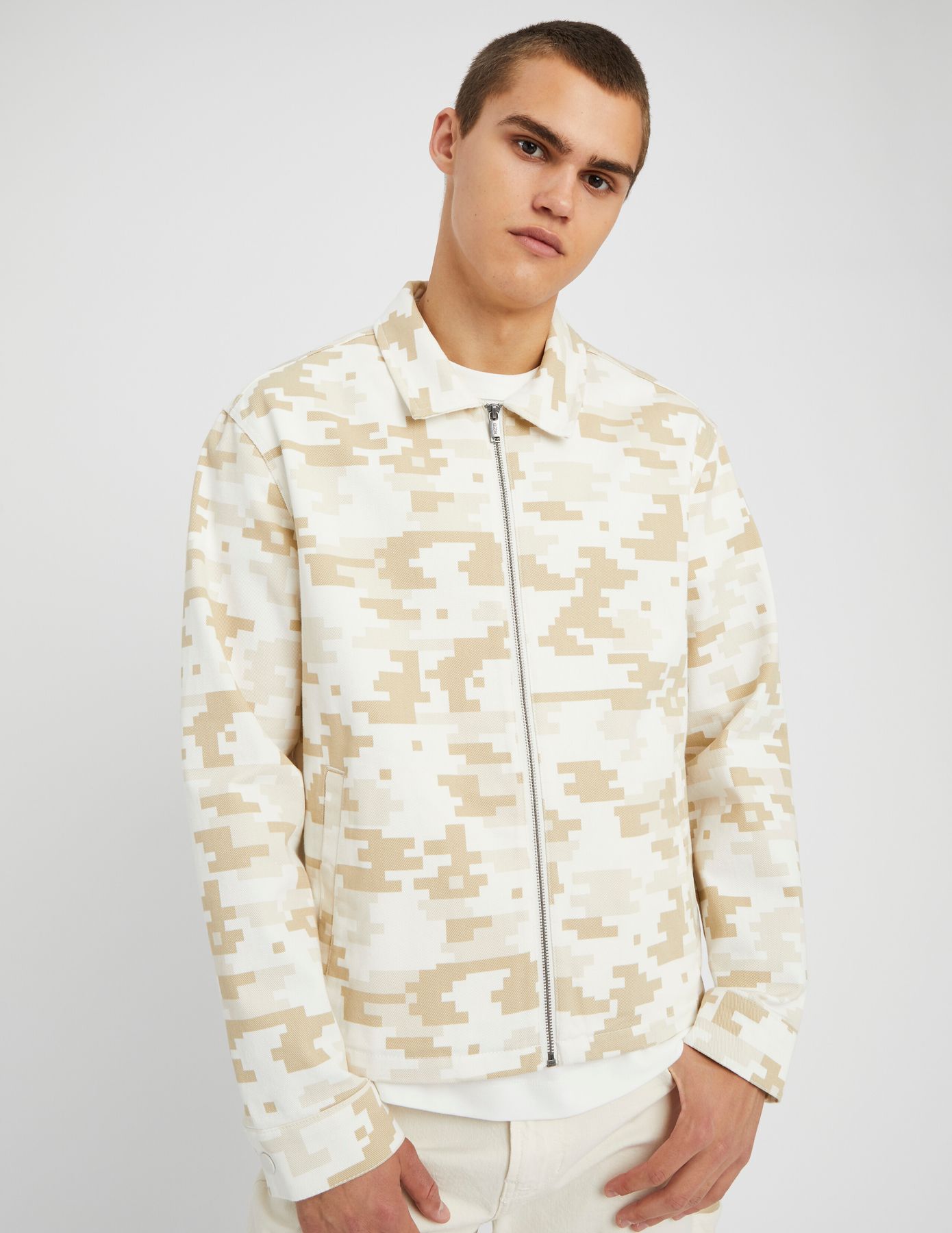 Veste zipp&eacute;e imprim&eacute;e