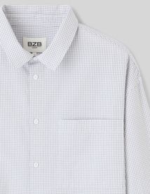 Chemise &agrave; carreaux seersucker