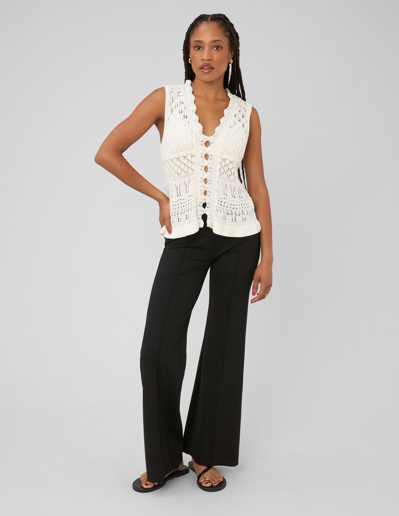 Pantalon flare en maille