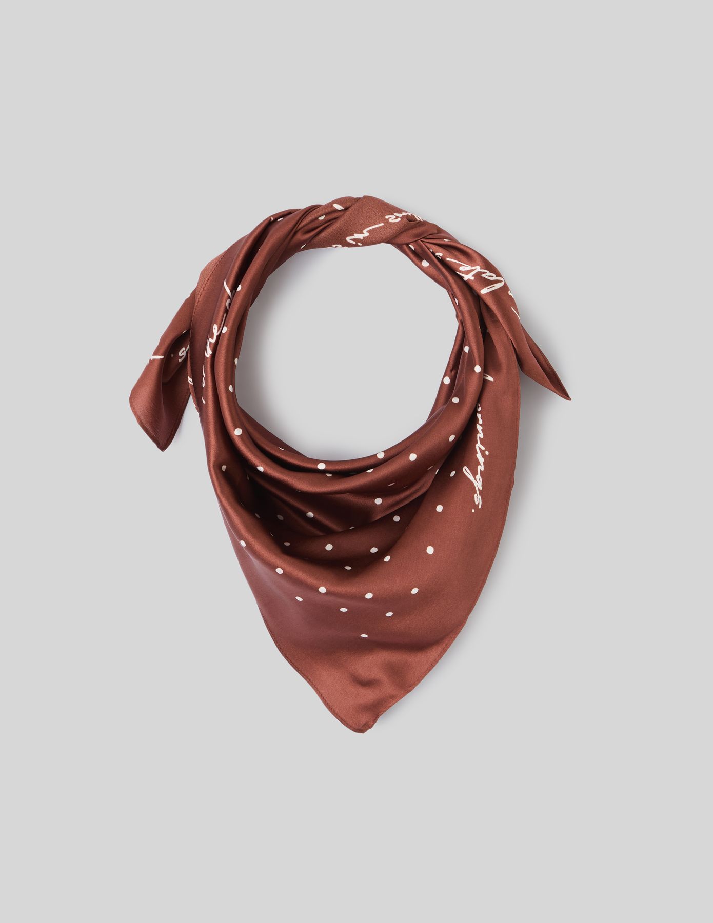 Grand foulard satin pois