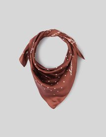 Grand foulard satin pois