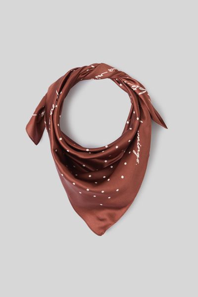 Grand foulard satin pois