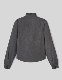 Chemise col montant en flanelle