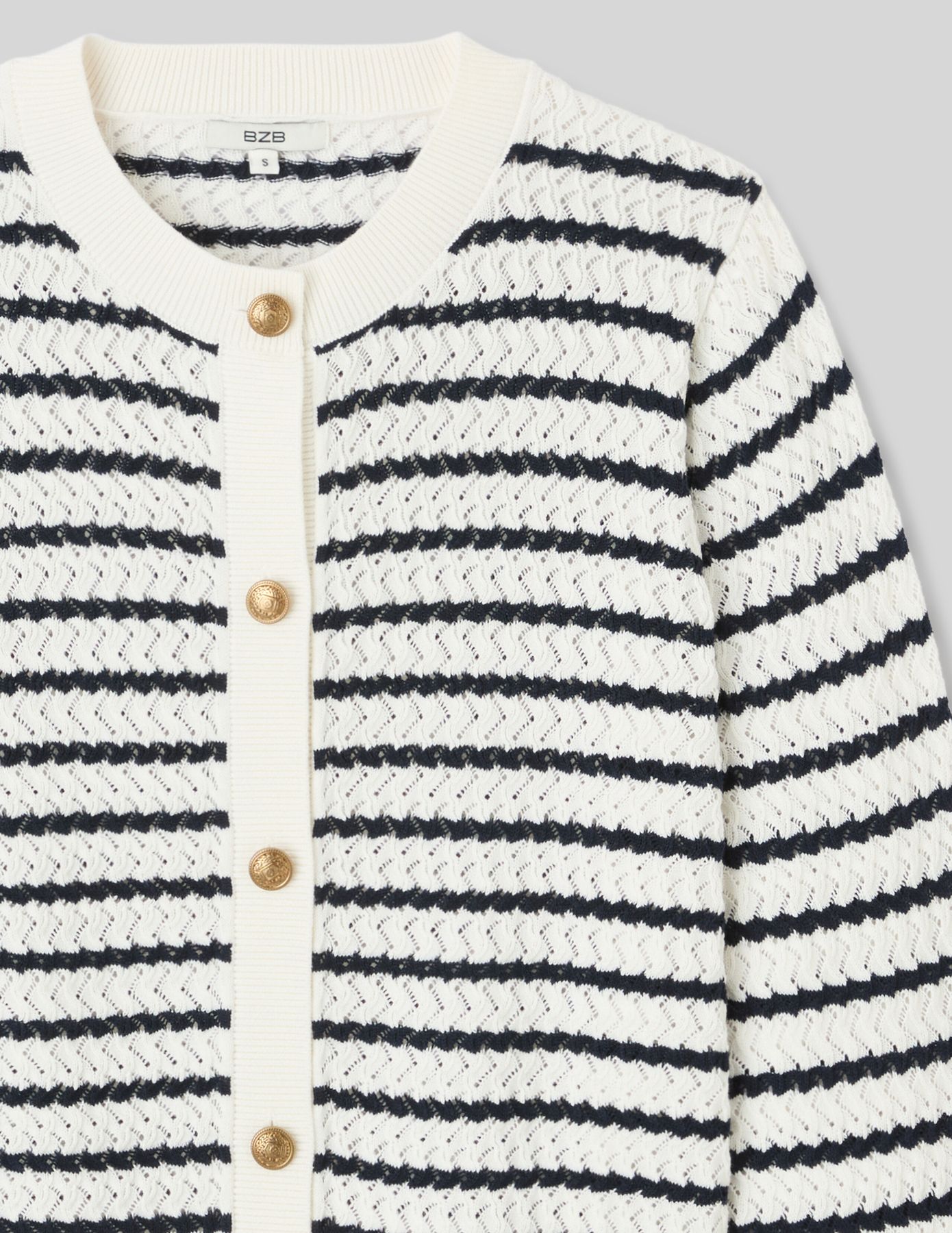 Gilet boutonn&eacute; &agrave; rayures