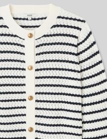 Gilet boutonn&eacute; &agrave; rayures