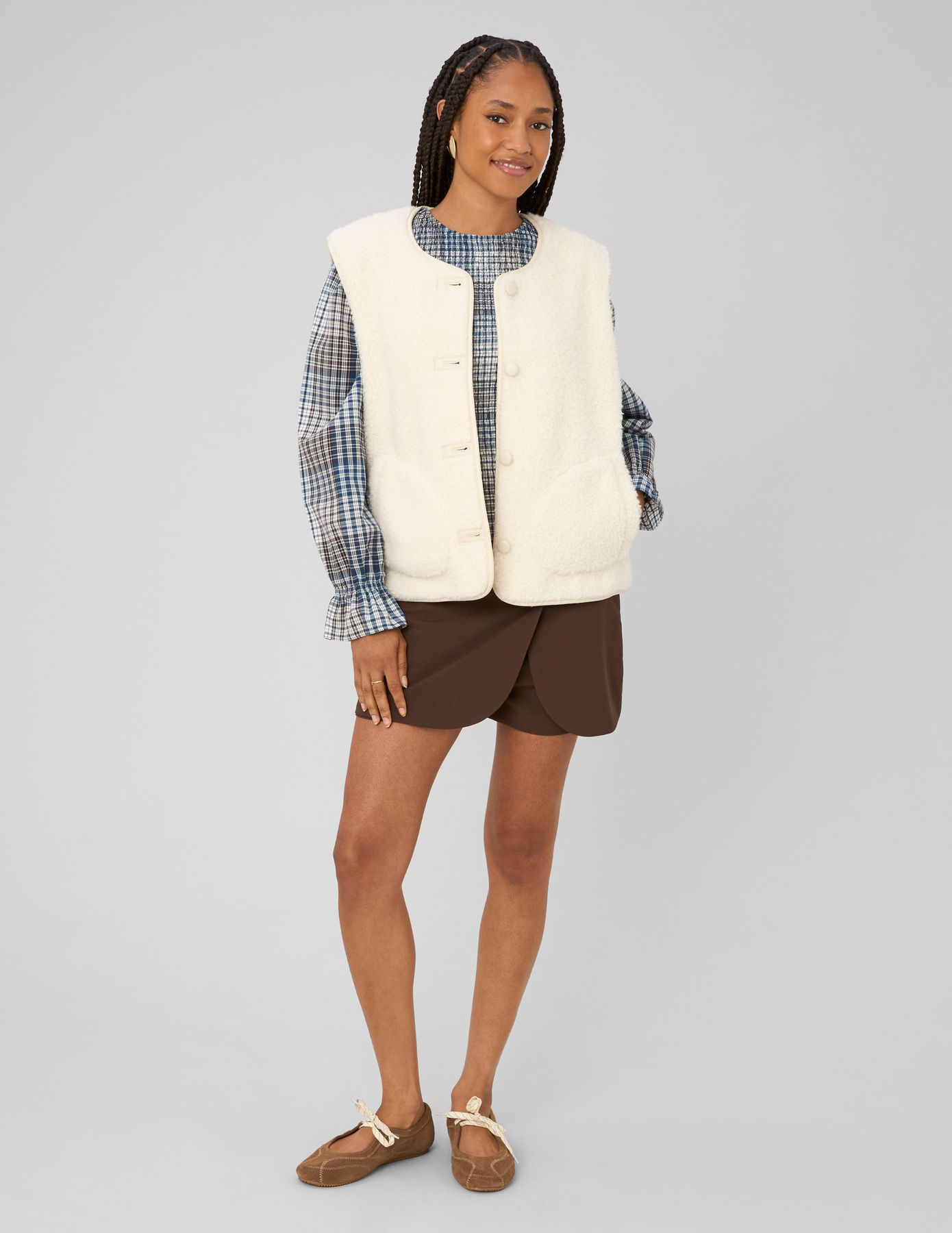 Gilet sans manches sherpa