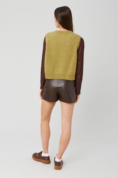 Jupe short en tissu enduit