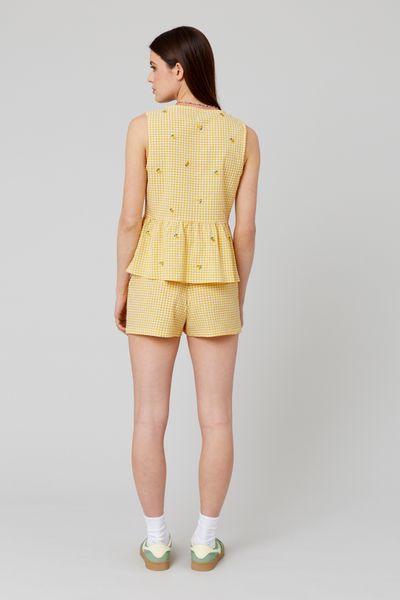 Blouse à nouer motif vichy