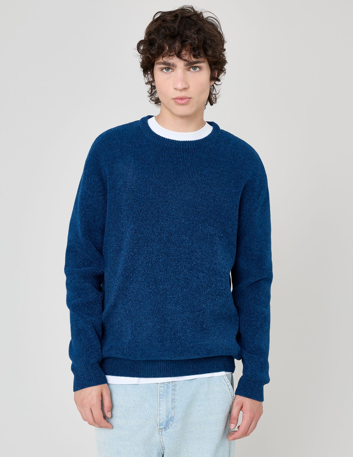 Pull chenille col rond