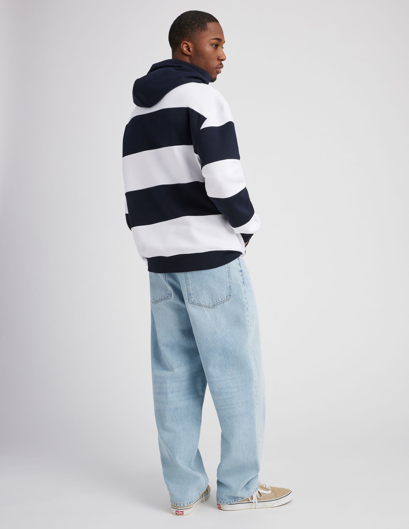 Sweat &agrave; capuche macro rayures