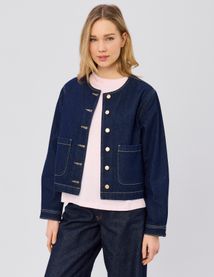 Veste en jean sans col