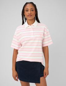 Polo ray&eacute; manches courtes