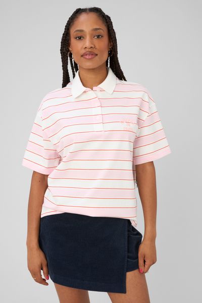 Polo ray&eacute; manches courtes