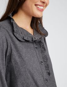 Chemise col montant en flanelle