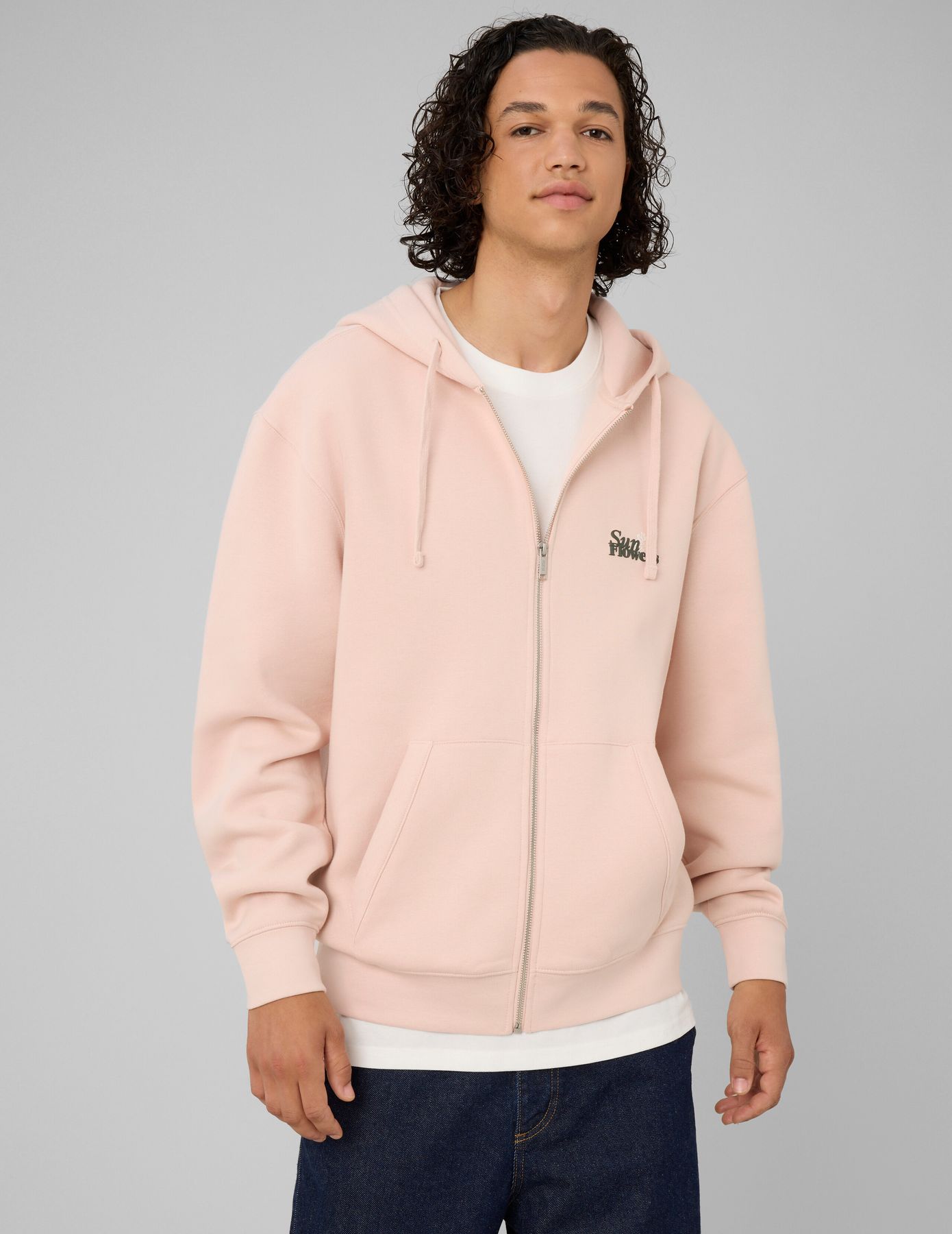 Sweat zipp&eacute; imprim&eacute; devant/dos